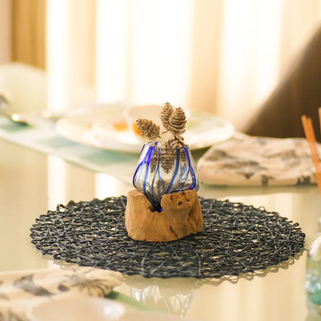TIMBER KALA'S BLUE LINE GLASS ROOTS FOR DECOR