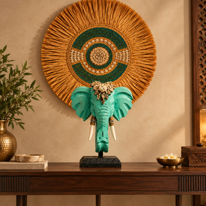 TIMBER KALA'S GANESHA WITH GRASS WOOD FUSION FOR DECOR
