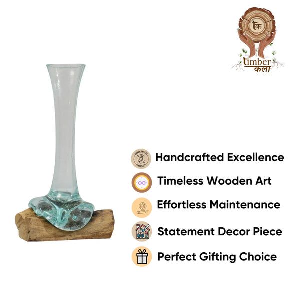 TIMBER KALA'S FLOWER VASE FLOWER GLASS ROOTS FOR DECOR