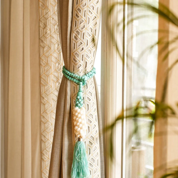 #TurquioseCurtainTies