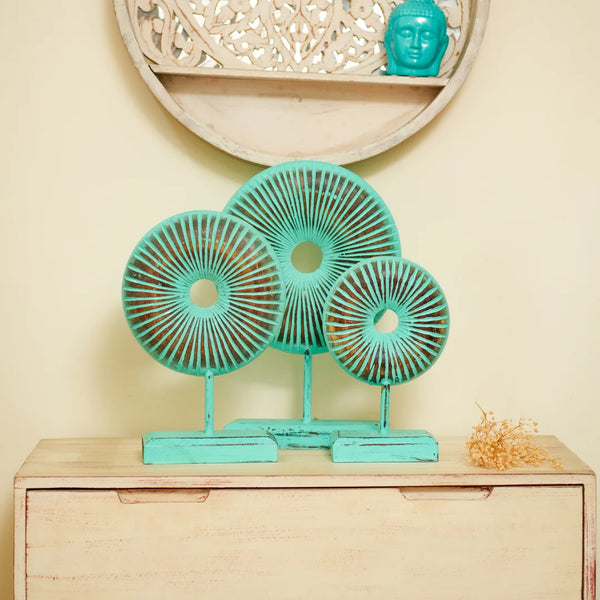 #TurquioseSilverRusticRoundDonut