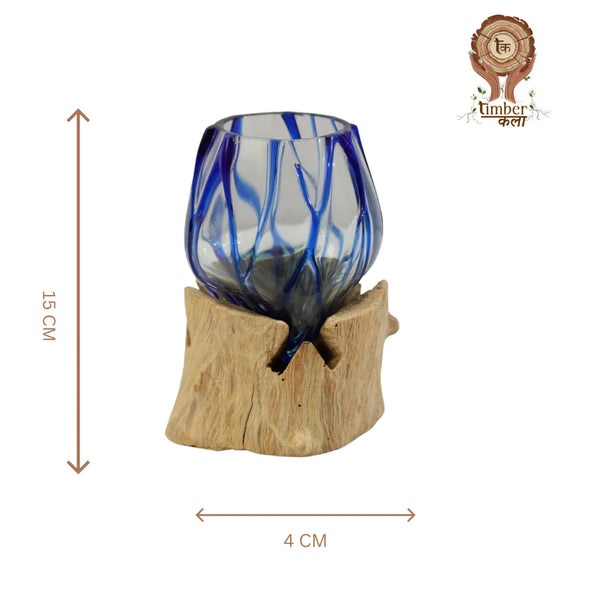 TIMBER KALA'S BLUE LINE GLASS ROOTS FOR DECOR