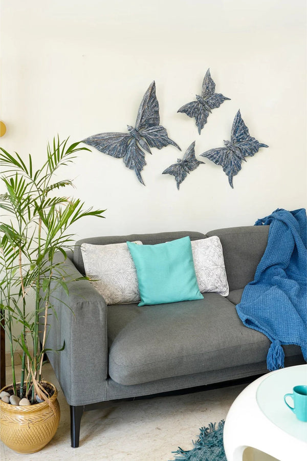 TIMBER KALA'S SET OF 4 BUTTERFLY TIMBER WINGS FOR DECOR