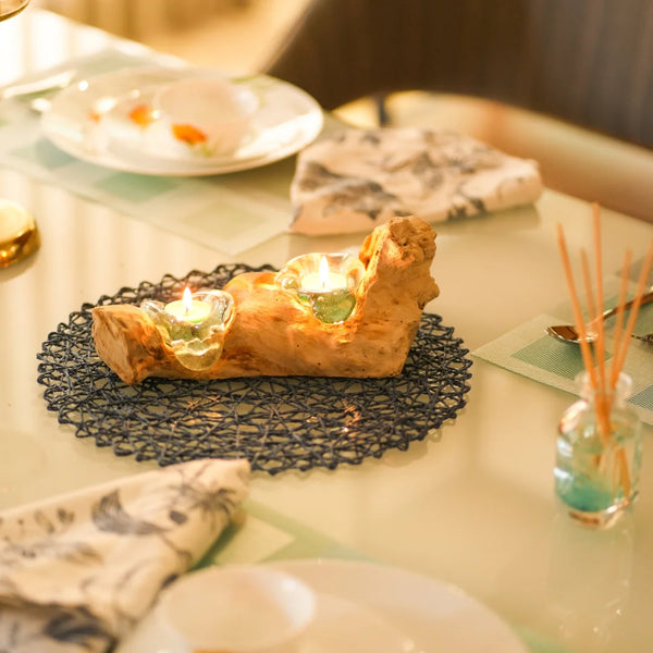 TIMBER KALA'S  2 GLASS WOODFIRE FOR DECOR