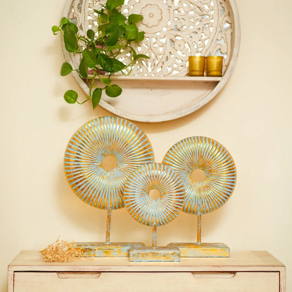 #TurquioseGoldRusticRoundDonut