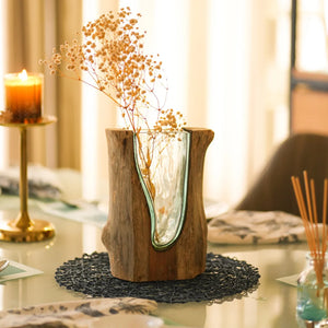 TIMBER KALA'S VALLEY VASE V GLASS ROOTS FOR DECOR