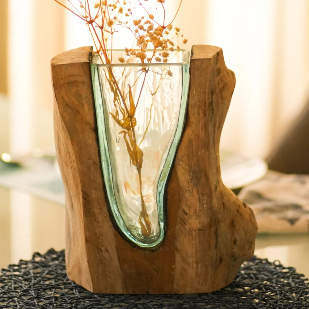 TIMBER KALA'S VALLEY VASE V GLASS ROOTS FOR DECOR