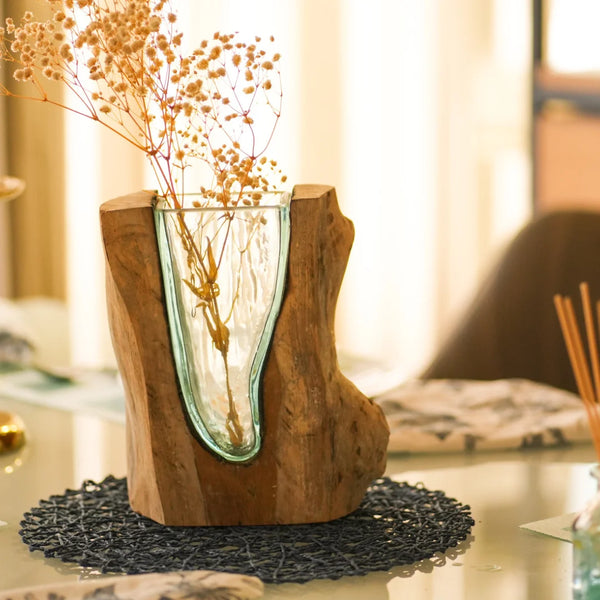 TIMBER KALA'S VALLEY VASE V GLASS ROOTS FOR DECOR