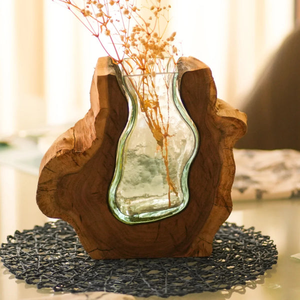 Paper Glass Roots Timberkala’s Curved Glass Roots Table Vase Decor