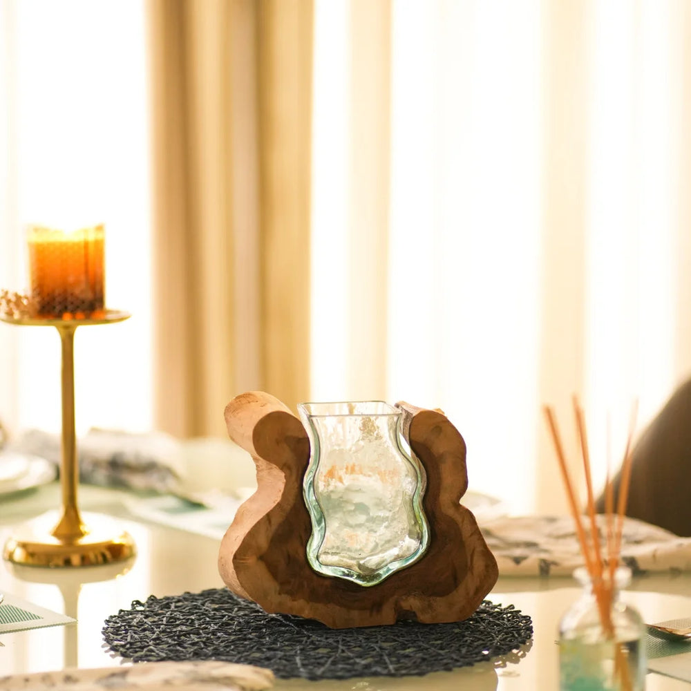 TIMBER KALA'S SMALL VALLEY CURVE GLASS ROOTS FOR DECOR