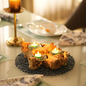 TIMBER KALA'S 3 GLASS TRIANGLE WOODFIRE FOR DECOR