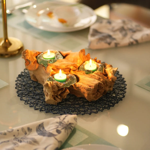 TIMBER KALA'S 3 GLASS TRIANGLE WOODFIRE FOR DECOR