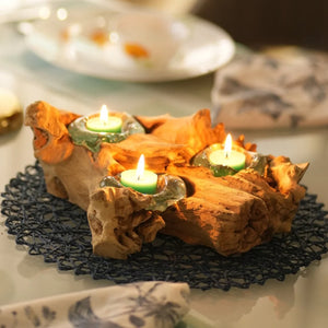 TIMBER KALA'S 3 GLASS TRIANGLE WOODFIRE FOR DECOR