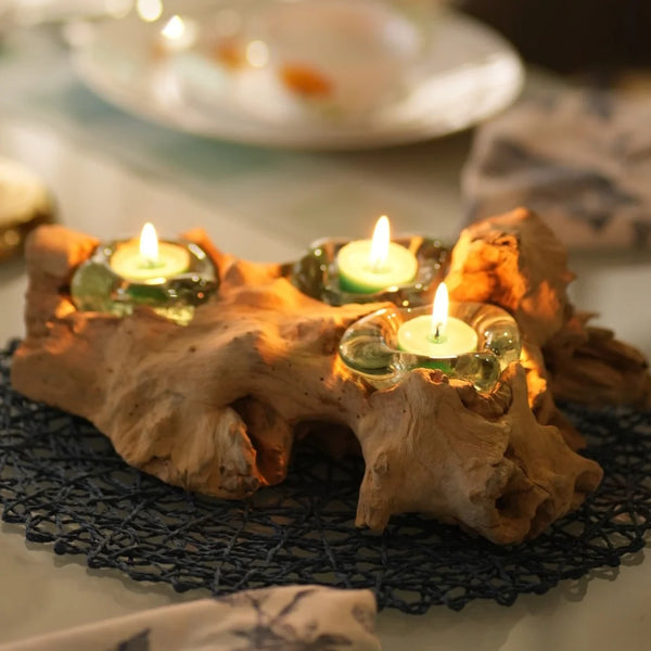 TIMBER KALA'S 3 GLASS TRIANGLE WOODFIRE FOR DECOR