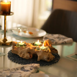 TIMBER KALA'S 3 GLASS TRIANGLE WOODFIRE FOR DECOR