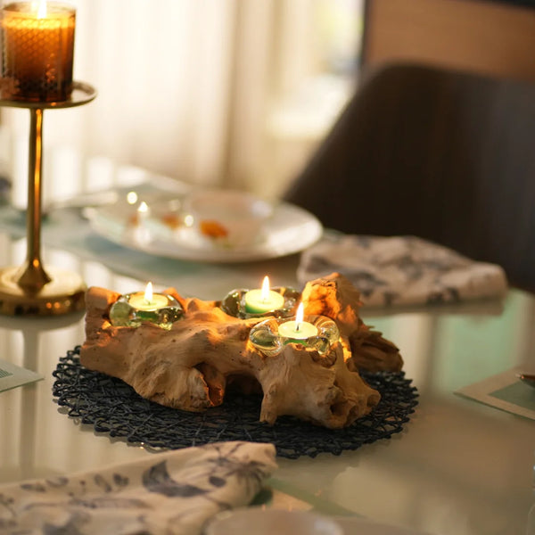 TIMBER KALA'S 3 GLASS TRIANGLE WOODFIRE FOR DECOR