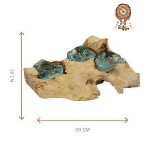 TIMBER KALA'S 3 GLASS TRIANGLE WOODFIRE FOR DECOR