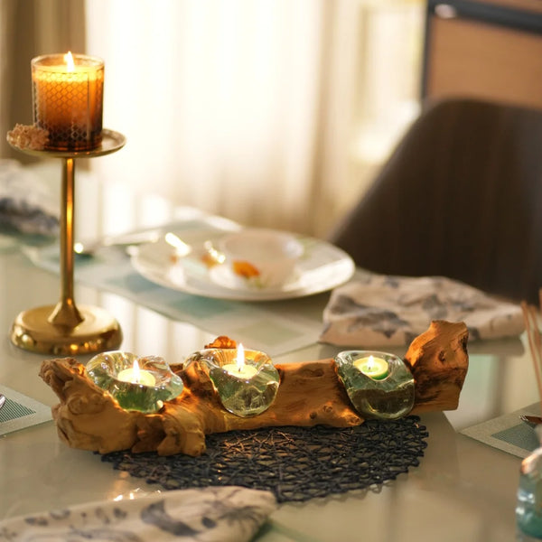 TIMBER KALA'S 3 GLASS STRAIGHT WOODFIRE FOR DECOR