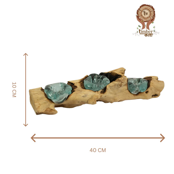 TIMBER KALA'S 3 GLASS STRAIGHT WOODFIRE FOR DECOR