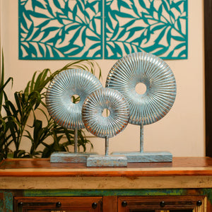 #BlueSilverRusticRoundDonut