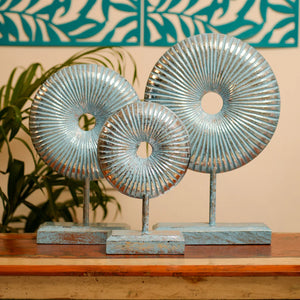 #BlueSilverRusticRoundDonut