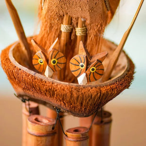 TIMBER KALA’S OWL BIG WITH OWLETS CELESTIAL CHIMES FOR OUTDOORS