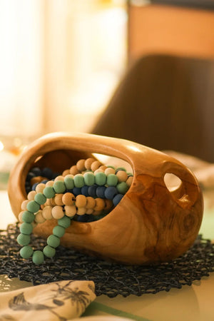 TIMBER KALA'S HANDCRAFTED EARTH BOWL WITH HANDLE FOR DECOR