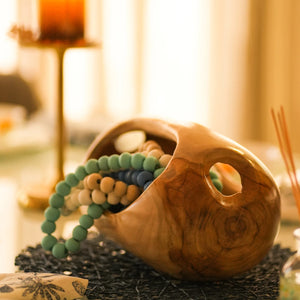 TIMBER KALA'S HANDCRAFTED EARTH BOWL WITH HANDLE FOR DECOR