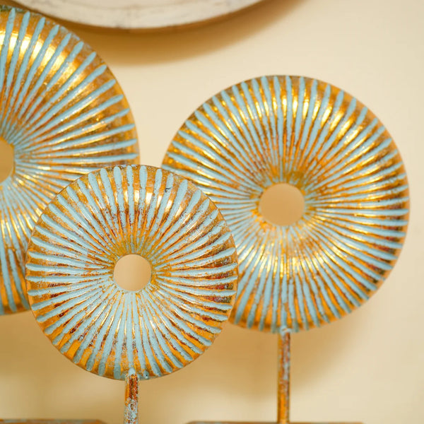 #TurquioseGoldRusticRoundDonut