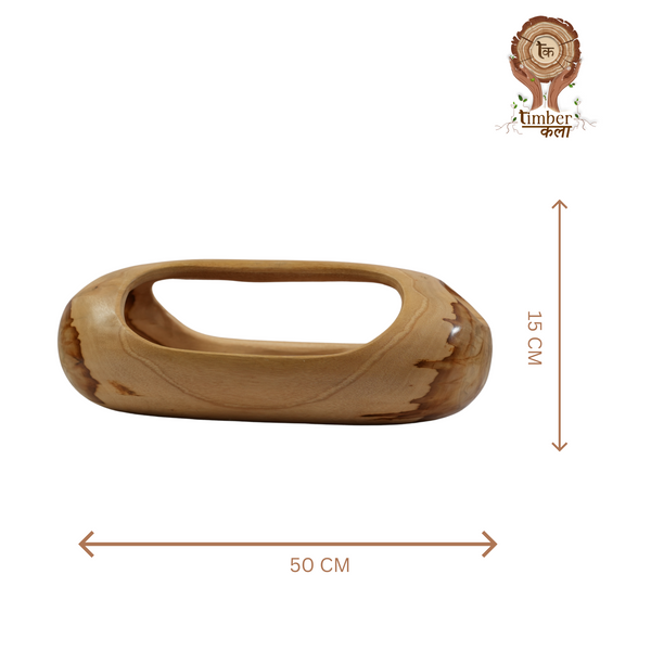 TIMBER KALA'S HANDCRAFTED EARTH BOWL WITH HANDLE FOR DECOR