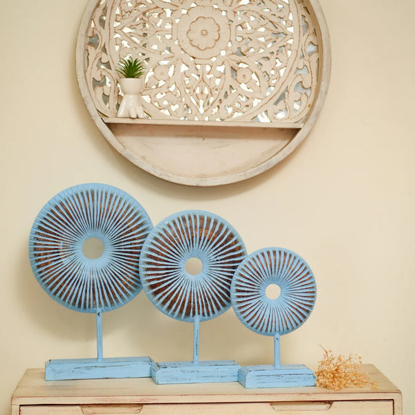 #BlueGoldenRusticRoundDonut