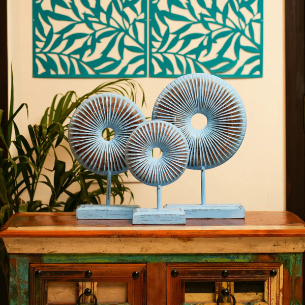 #BlueGoldenRusticRoundDonut