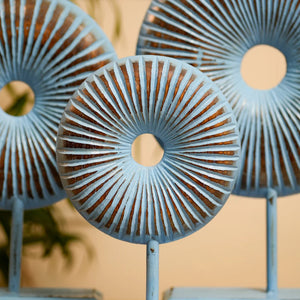 #BlueGoldenRusticRoundDonut