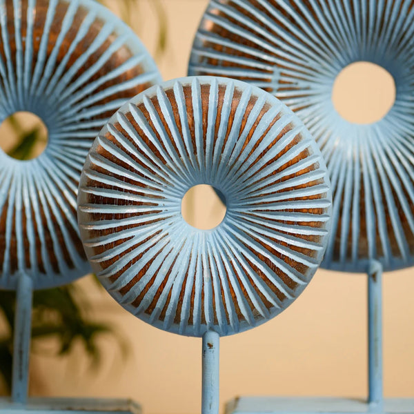 #BlueGoldenRusticRoundDonut