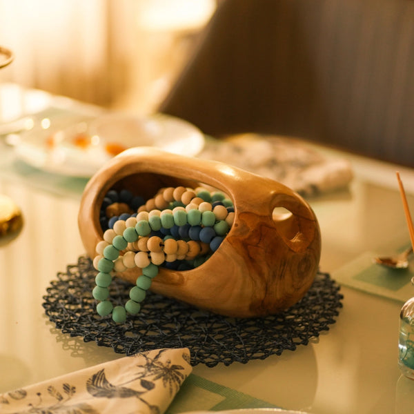 TIMBER KALA'S HANDCRAFTED EARTH BOWL WITH HANDLE FOR DECOR