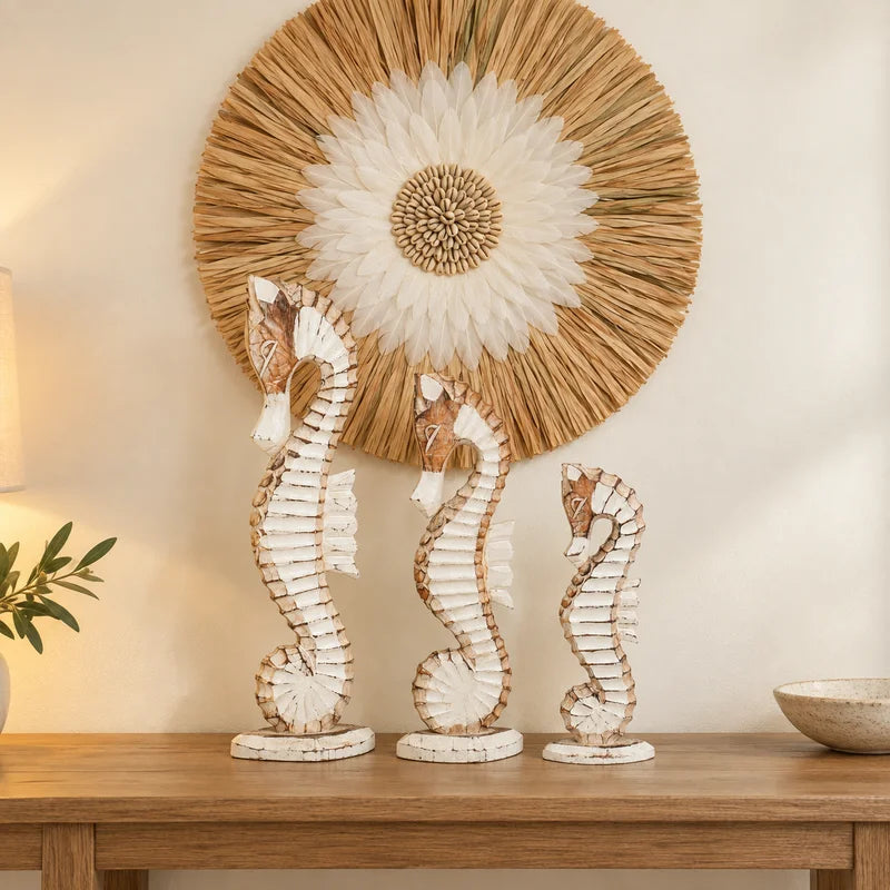 TIMBER KALA'S SEAHORSES WITH GRASS WOOD FUSION FOR DECOR