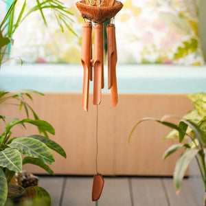 TIMBER KALA’S OWL BIG WITH OWLETS CELESTIAL CHIMES FOR OUTDOORS