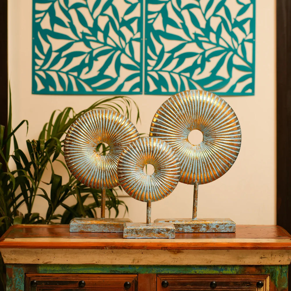 #TurquioseGoldRusticRoundDonut