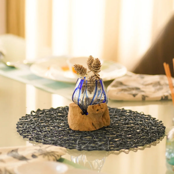 TIMBER KALA'S BLUE LINE GLASS ROOTS FOR DECOR