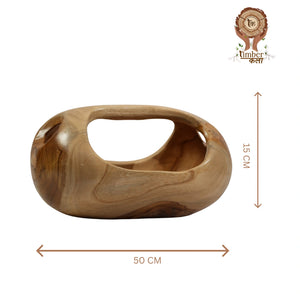 TIMBER KALA'S HANDCRAFTED EARTH BOWL WITH HANDLE FOR DECOR