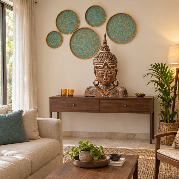 TIMBER KALA'S SAMSARA BUDDHA WITH MANDALA FOR DECOR
