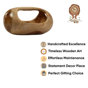 TIMBER KALA'S HANDCRAFTED EARTH BOWL WITH HANDLE FOR DECOR