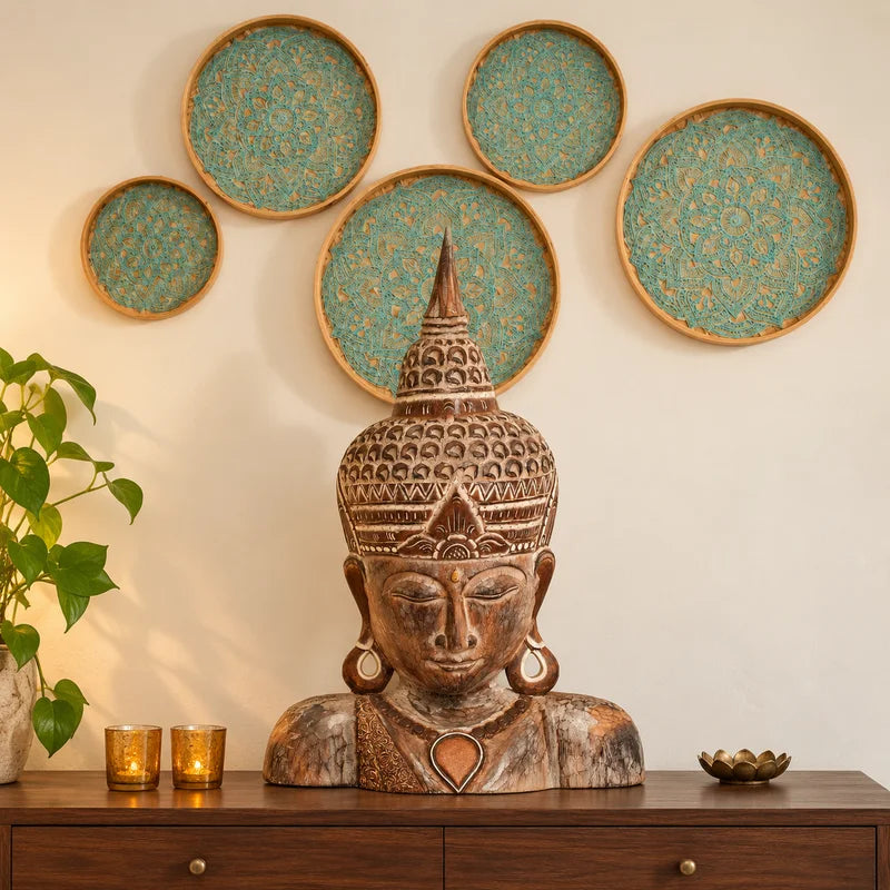 TIMBER KALA'S SAMSARA BUDDHA WITH MANDALA FOR DECOR