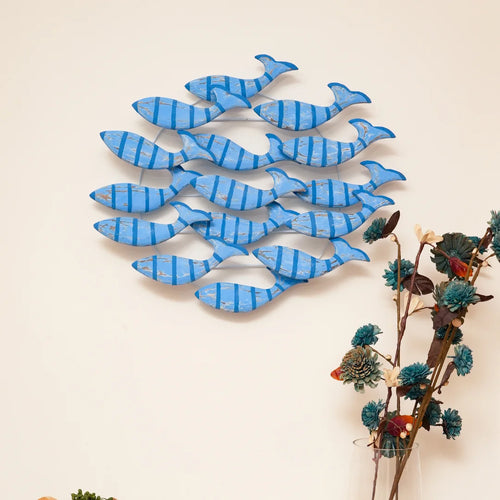 TIMBER KALA'S SCHOOL OF BLUE STRIPES FISH FOR DECOR