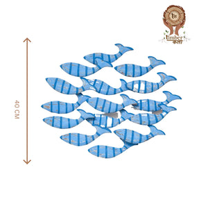 TIMBER KALA'S SCHOOL OF BLUE STRIPES FISH FOR DECOR