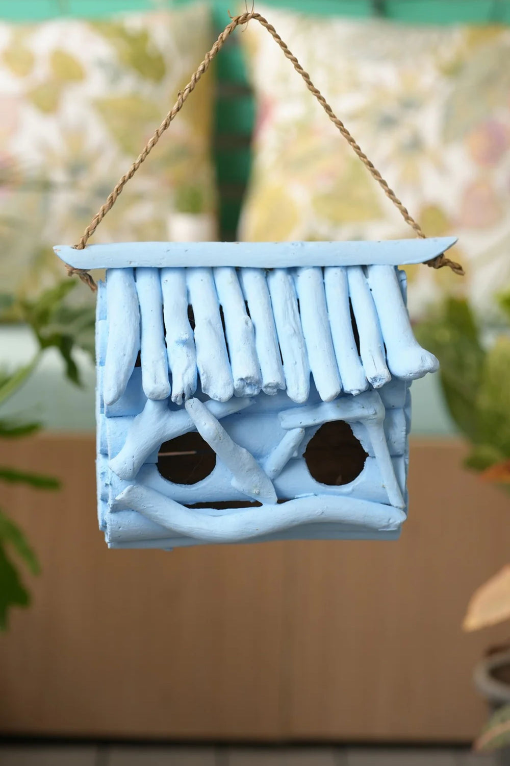 TIMBER KALA’S DOUBLE SLOT BIRD HOUSE FOR DECOR