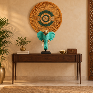 TIMBER KALA'S GANESHA WITH GRASS WOOD FUSION FOR DECOR