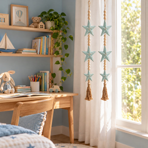 PAIR OF STAR HANGINGS FOR DECOR