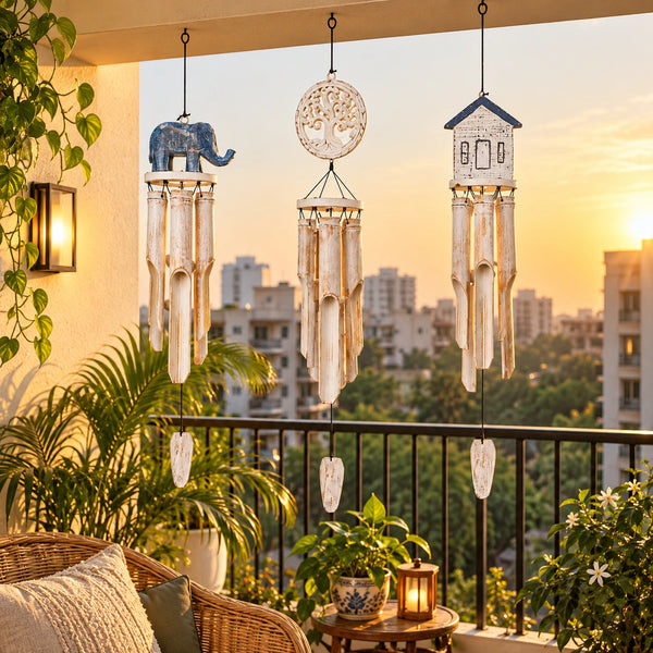 TIMBER KALA'S BALCONY MAKEOVER KIT OF THREE WIND CHIMES