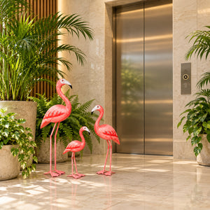 TIMBER KALA'S PINK FLAMINGO FUSION FOR DECOR - SET OF 3 PC'S